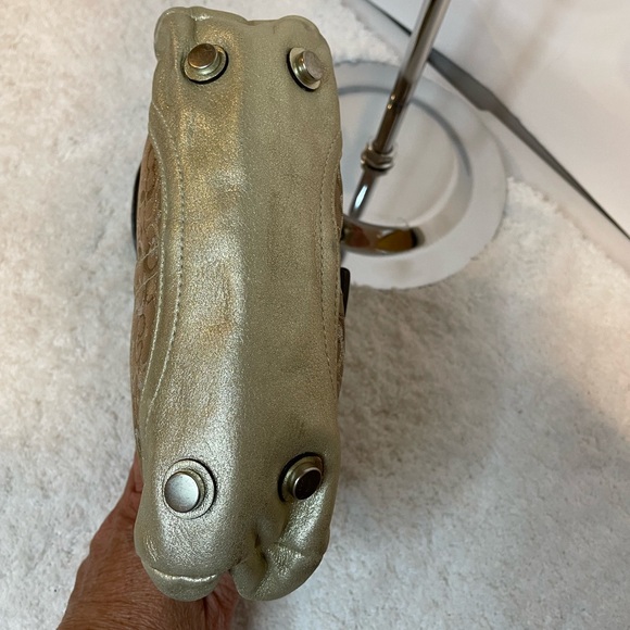 Coach Signature Lurex Gold Silver Top handle bag - Picture 6 of 10